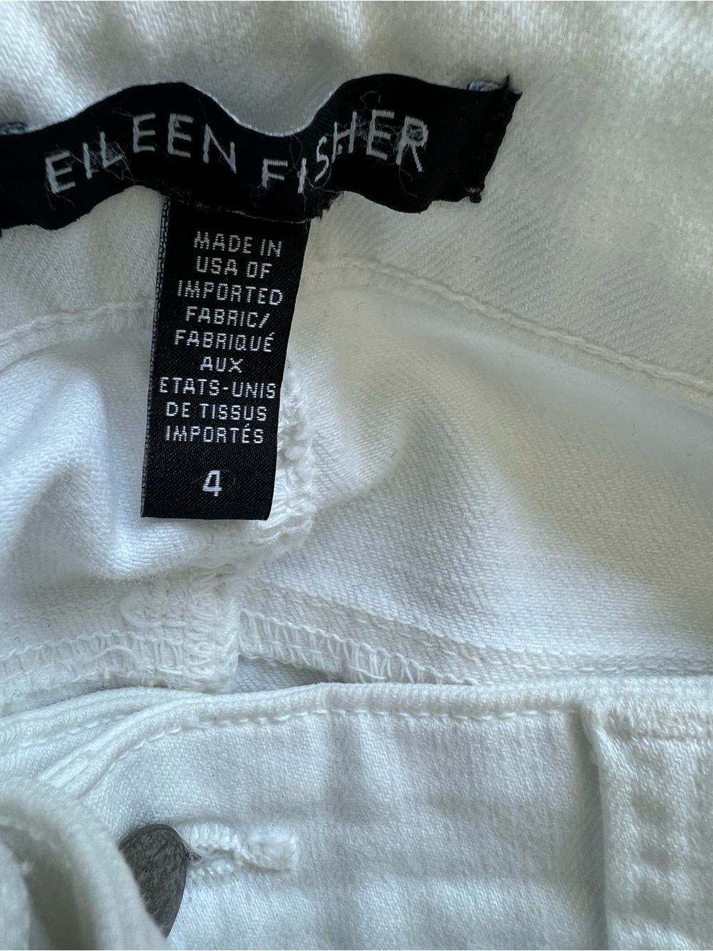 Eileen Fisher Organic Cotton Skinny Ankle Jeans White Size 4 - Picture 9 of 12